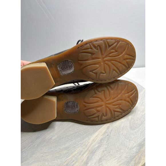 Born Brown Distressed Leather Zip Up Comfort Ankle Boot Size 9 Shoe - Picture 10 of 11